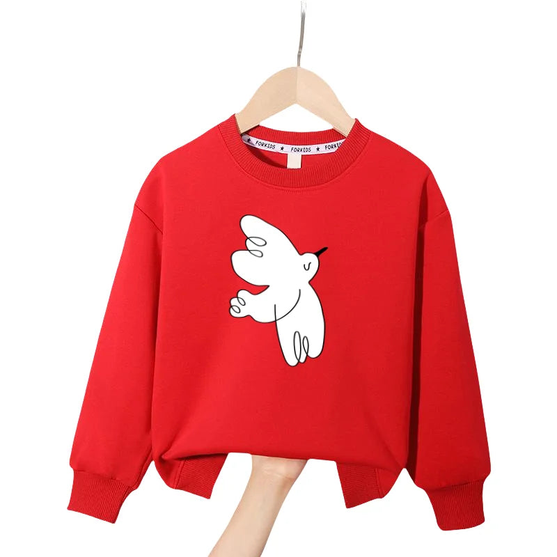 Boys Graphic Sweatshrits 2025 Spring Cotton Tops for Girls Long Sleeve Children Pullovers Cartoon Toddler Outerwear Kids Hoodies