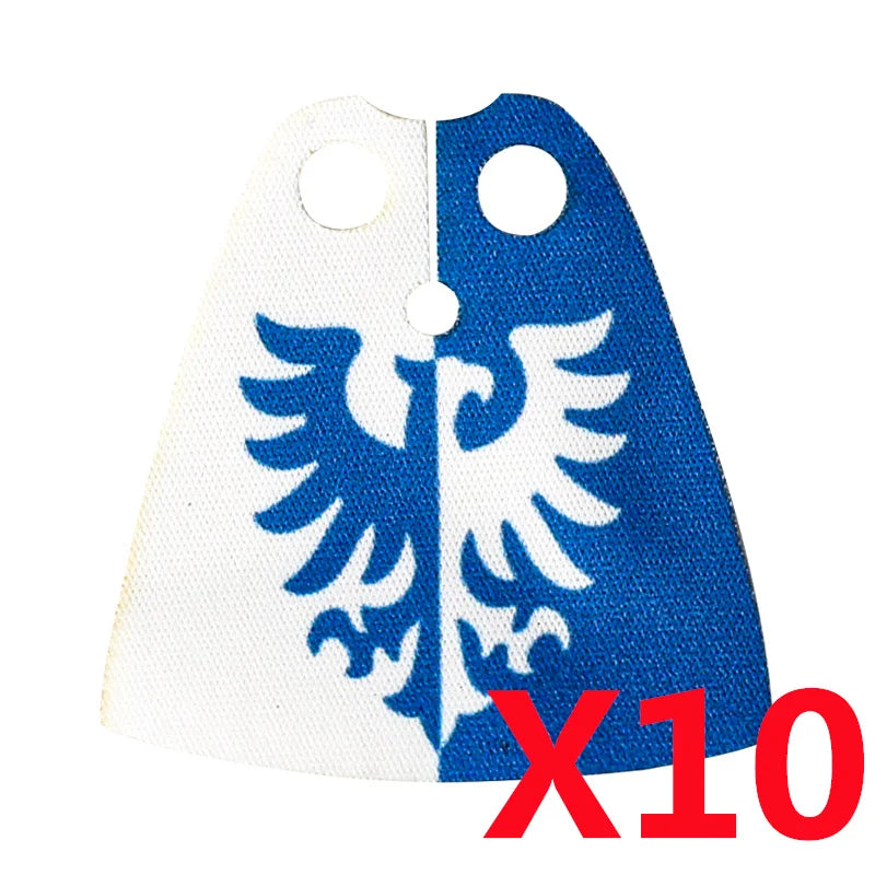 Medieval Military MOC Castle Knight Accessory Building Blocks Warhorse Cape Plush Coat Vest Shield Flag Kit Mini Toy Bricks Gift