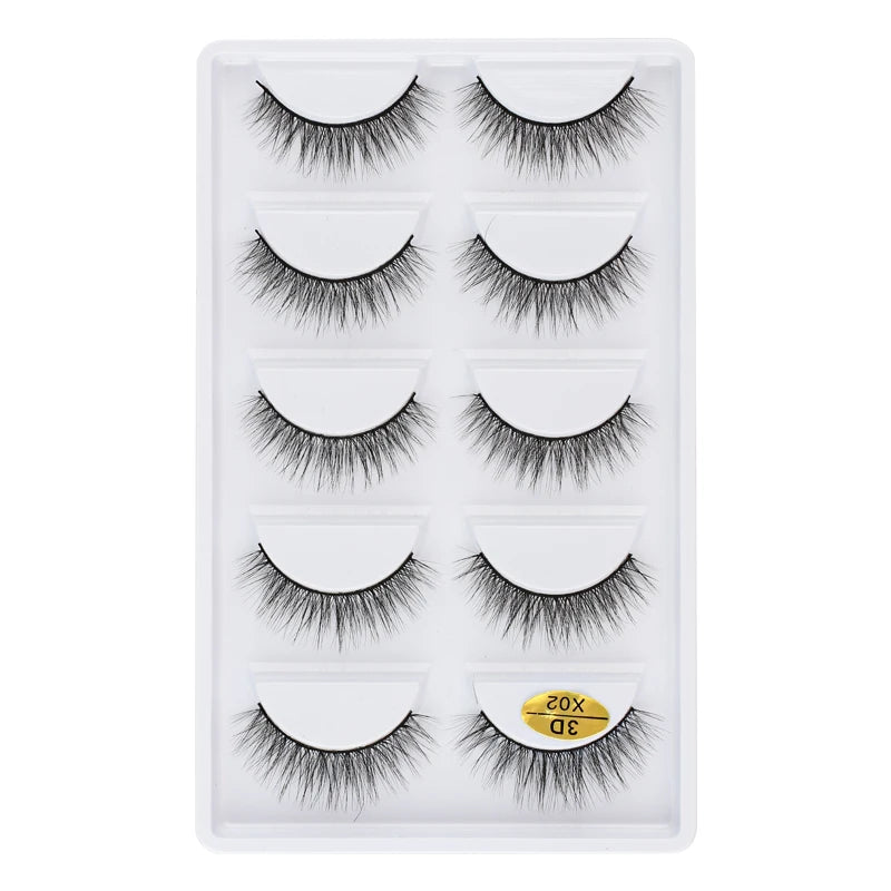 5 Pairs Natural Soft 3D Mink False Eyelashes Handmade Fake Eye Lashes Faux Cils Make Up Beauty Tools Eyelash Extension maquiagem