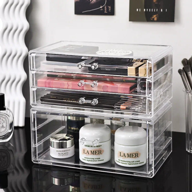 Desktop Drawer Makeup Storage Rack, Acrylic Cosmetics Storage Box, Lipstick Storage Box,  Transparent Jewelry Storage Box