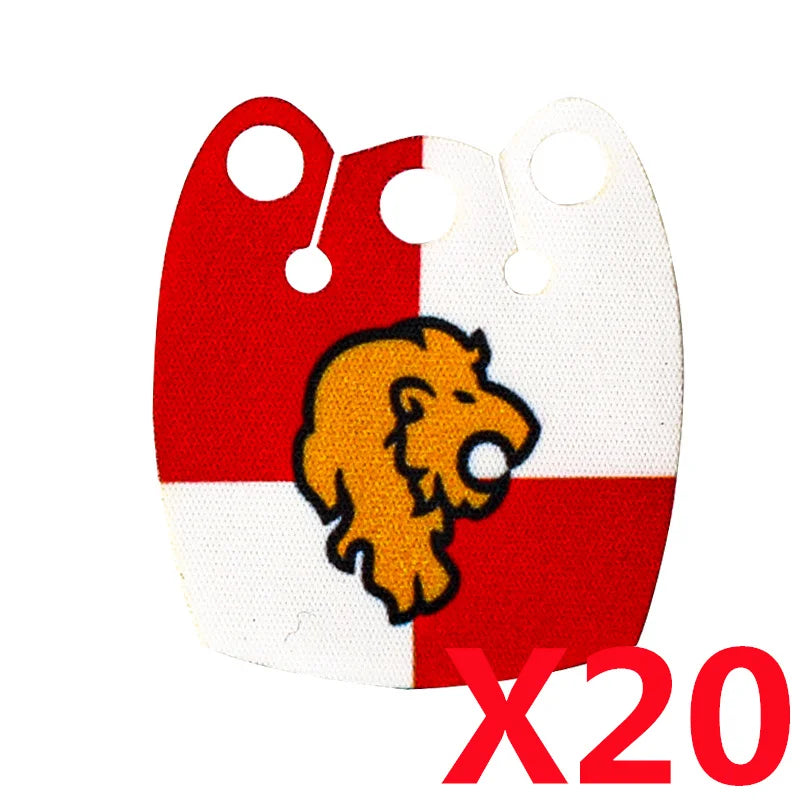 Medieval Military MOC Castle Knight Accessory Building Blocks Warhorse Cape Plush Coat Vest Shield Flag Kit Mini Toy Bricks Gift