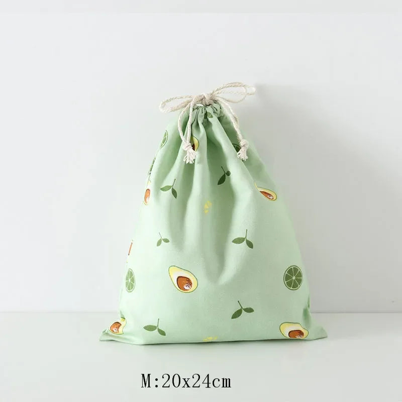 Women Girls Jewelry Lipstick Cosmetic Tote Rope Pouch String Bag Cute Small Large Coin Purse Key Earphone Drawstring Storage Bag