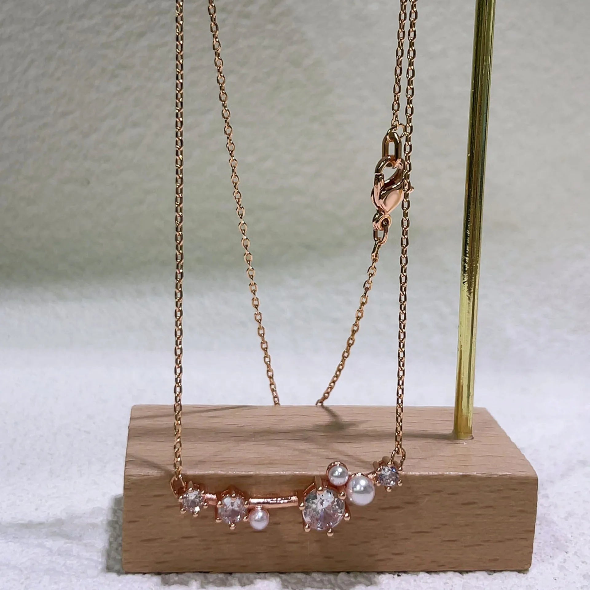 2025 Original Sparkling Crystal with Pearl Fine Jewelry Set Fashion Chain Necklace Earrings Bracelet Ring for Women Wedding Gift