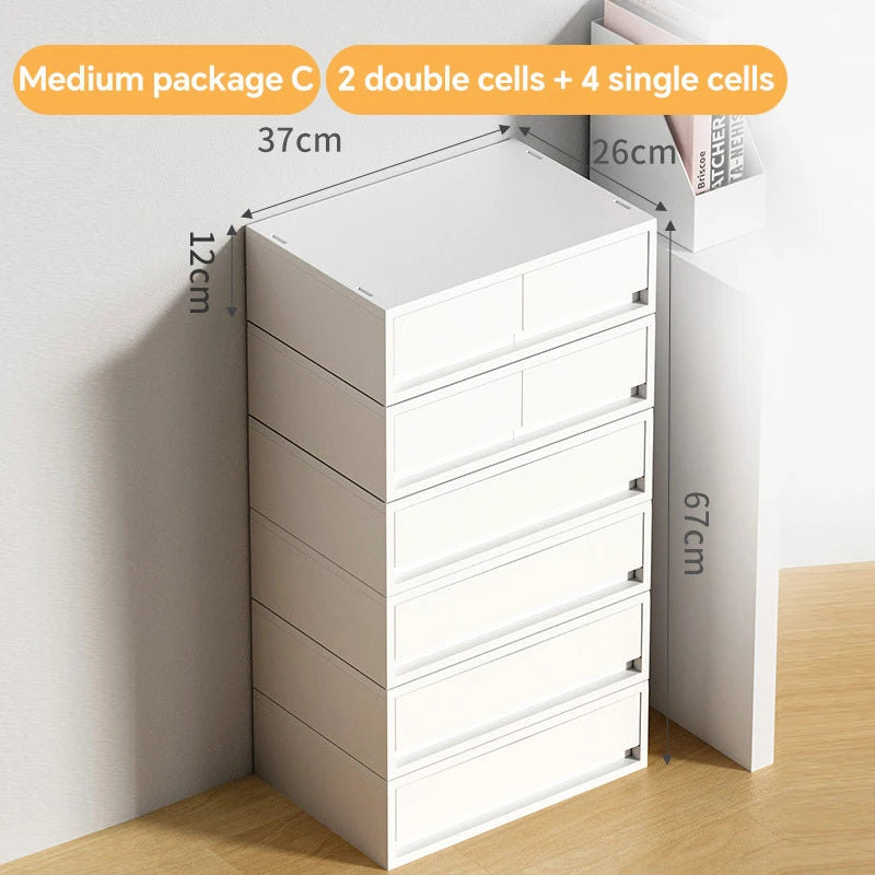 6-Tier Desk Organizer with Drawers Box Office Supplies Jewelry Cosmetics Storage Portable Divider Box Lipstick Skincare Holder