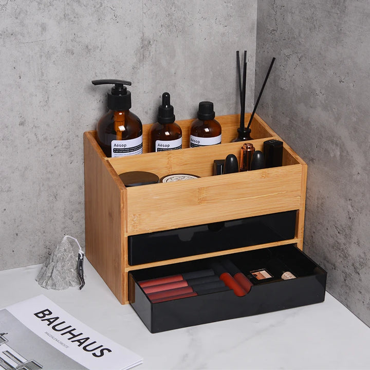 【Zhubai Home】Japanese Desktop Cosmetics Lipstick Jewelry Storage Box Drawer Dressing Table Skin Care Finishing