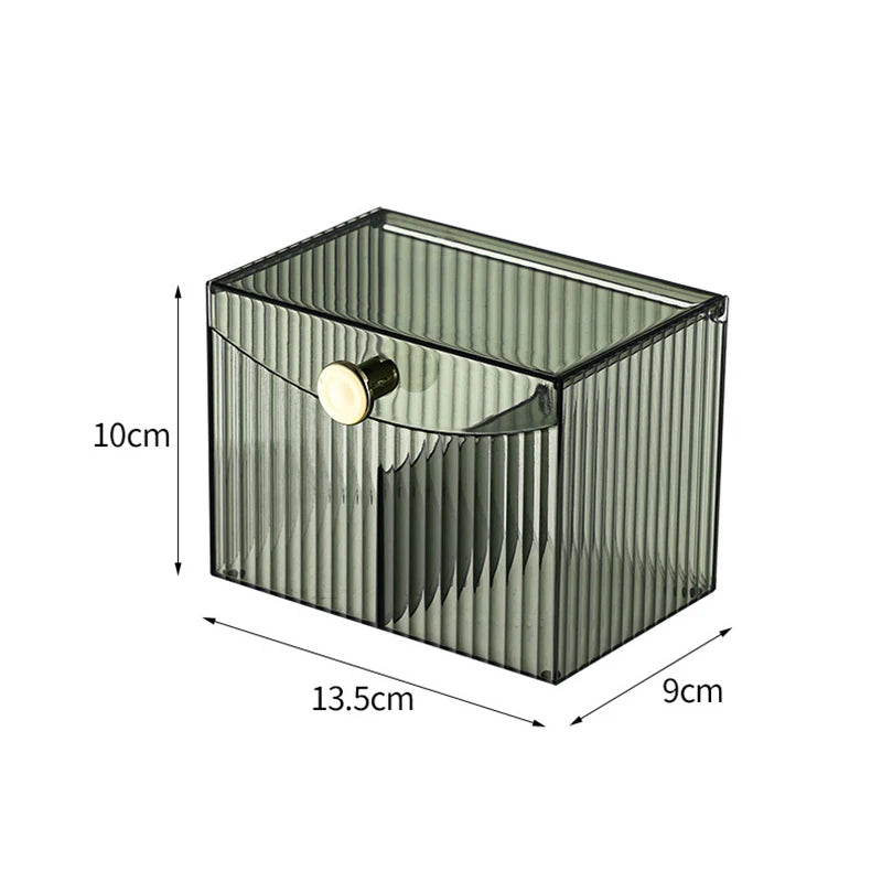 Cotton Swab Storage Box Desktop Dust-Proof Transparent Jewelry Box Makeup Removal Cotton Storage Organizer Lipstick Container