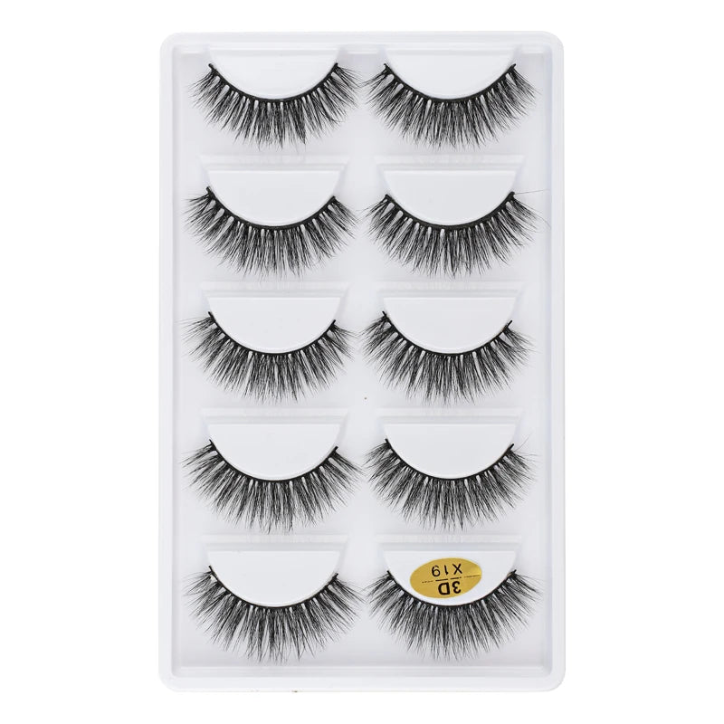 5 Pairs Natural Soft 3D Mink False Eyelashes Handmade Fake Eye Lashes Faux Cils Make Up Beauty Tools Eyelash Extension maquiagem