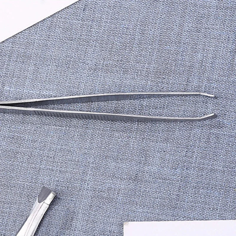 2Pcs/Set Eyebrow Tweezers Face Hair Removal Slanted Flat Tips Stainless Steel Eyelash Clip Brow Trimming Tweezer Makeup Tools