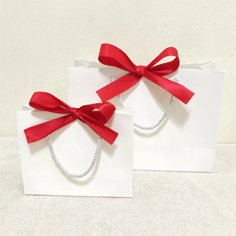 White Gift Bag Jewelry Lipstick Multicolor Bow Ribbon Gift Box Birthday Party / Pajama Wig Graduation Celebration Gift Packaging