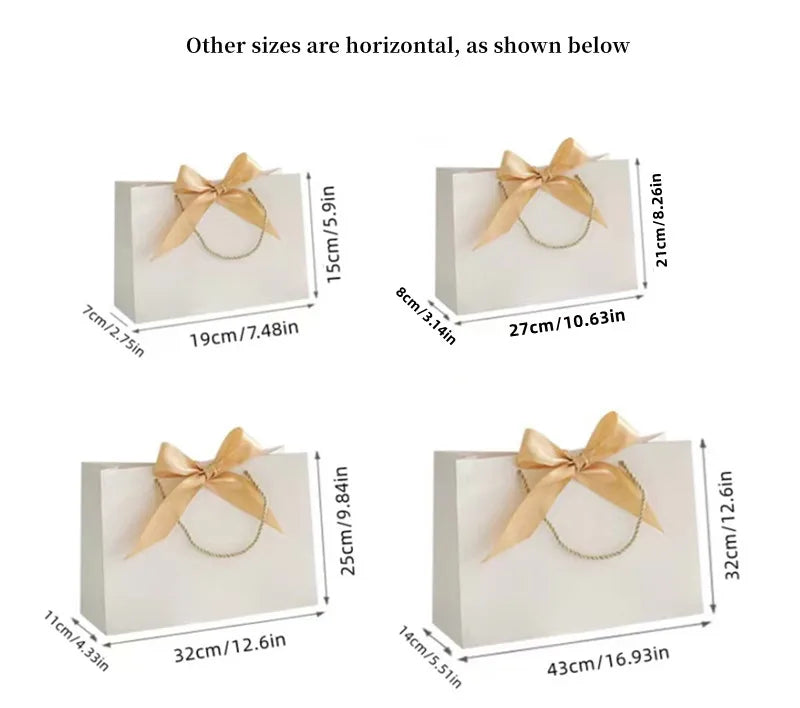 White Gift Bag Jewelry Lipstick Multicolor Bow Ribbon Gift Box Birthday Party / Pajama Wig Graduation Celebration Gift Packaging