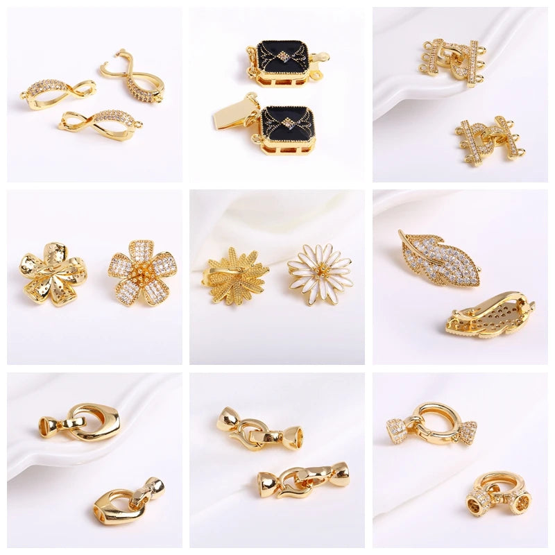 4MM 18K Gold Plated Flower Cup Pearl Pendant Mounting Connectors With Cap And Peg For DIY Jewelry Making Accessories Wholesale