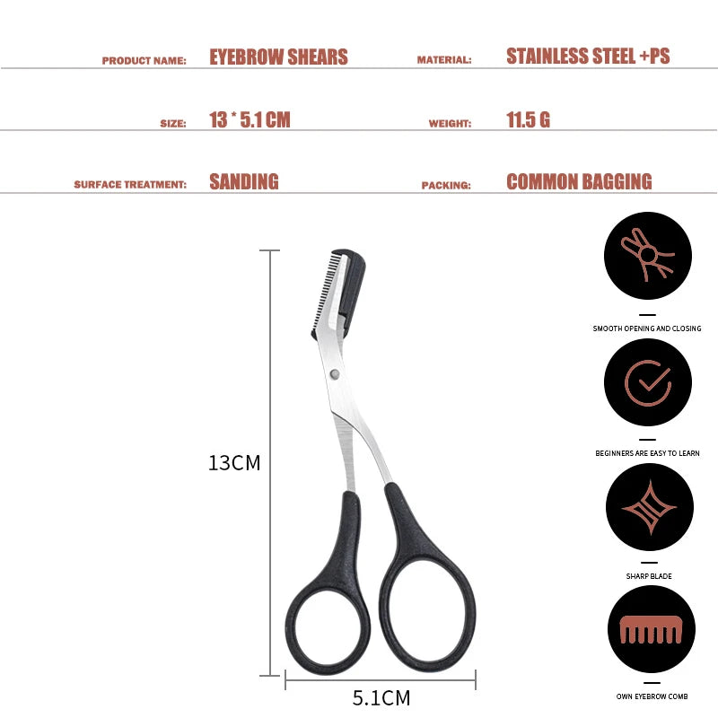 Eyebrow Trimmer Scissor Beauty Products for Women Eyebrow Scissors with Comb Eyebrow Shaver Makeup Tools Beauty Scissors