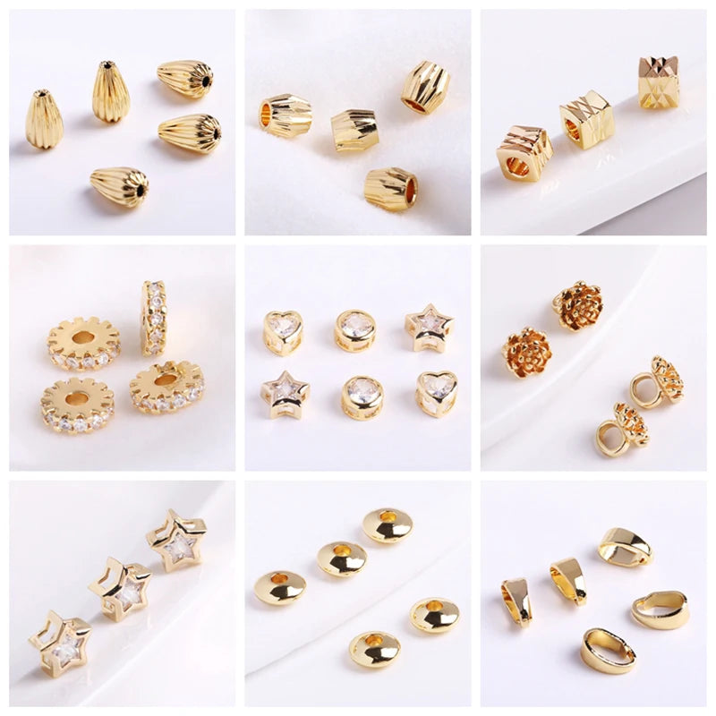 4MM 18K Gold Plated Flower Cup Pearl Pendant Mounting Connectors With Cap And Peg For DIY Jewelry Making Accessories Wholesale