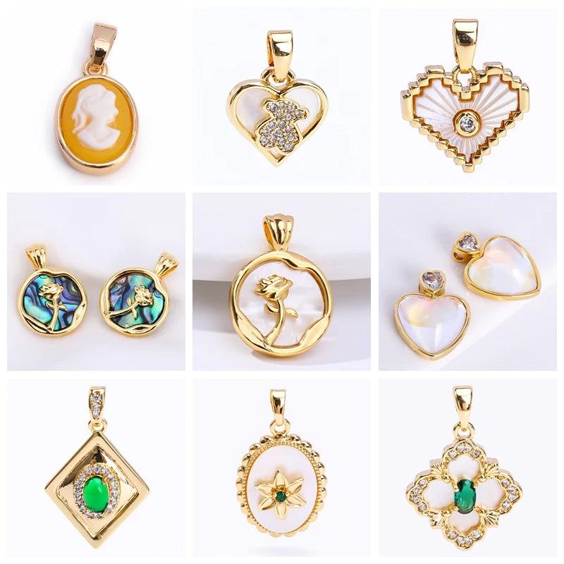 4MM 18K Gold Plated Flower Cup Pearl Pendant Mounting Connectors With Cap And Peg For DIY Jewelry Making Accessories Wholesale