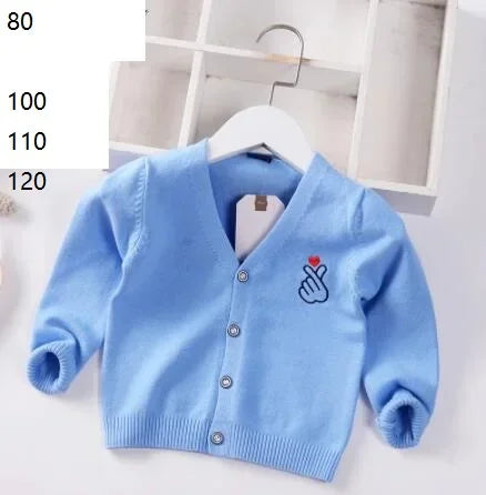 New Boys Cardigan Sweater Autumn Baby Knit Children Coat Kids Cartoon Sweater Clothes V-Neck Stripe Toddler Jacket 0-5y