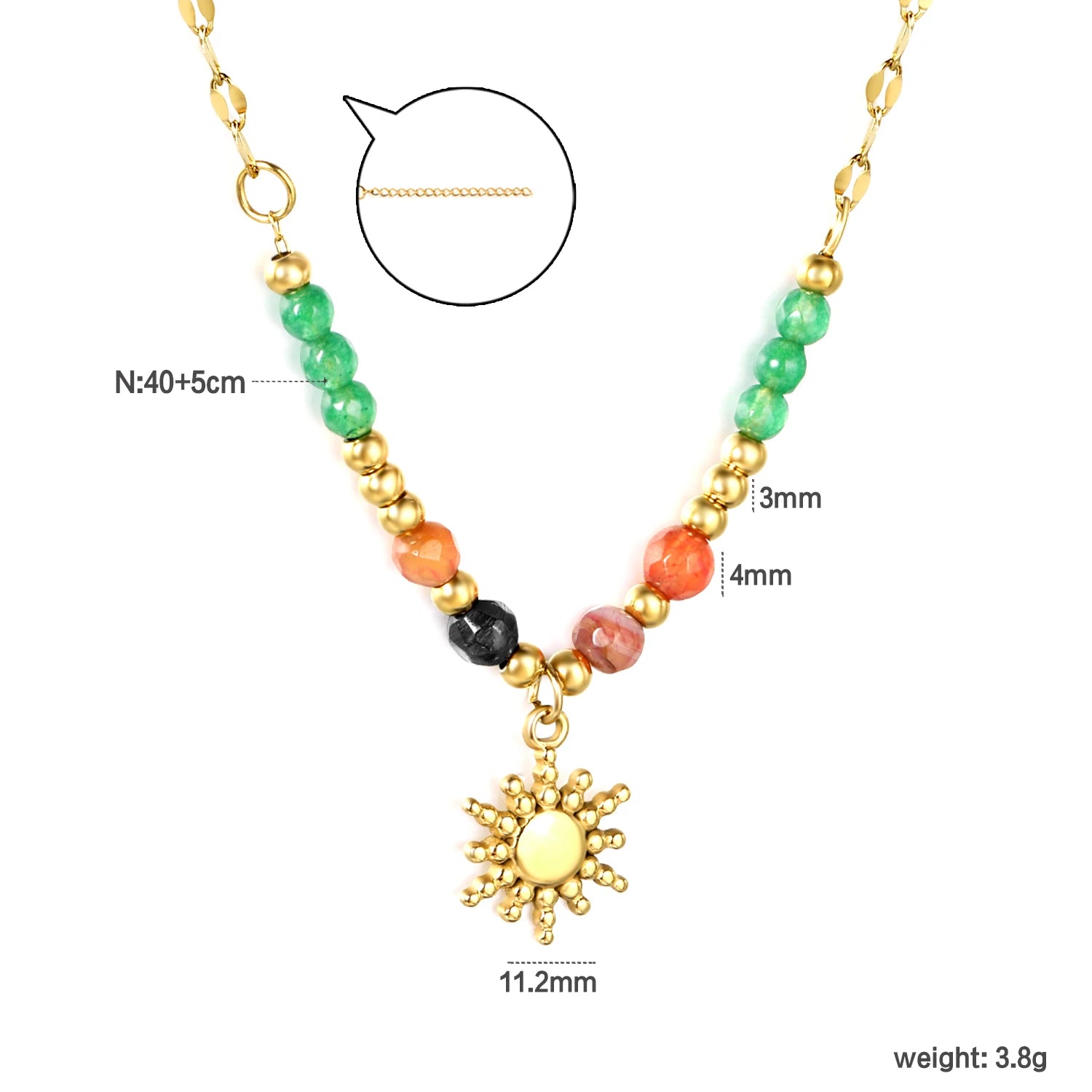 LUXUSTEEL Colorful Water Droplet Women Pendant Necklace Stainless Steel Round Cubic Zirconia Female Chain Necklace Jewelry Gift