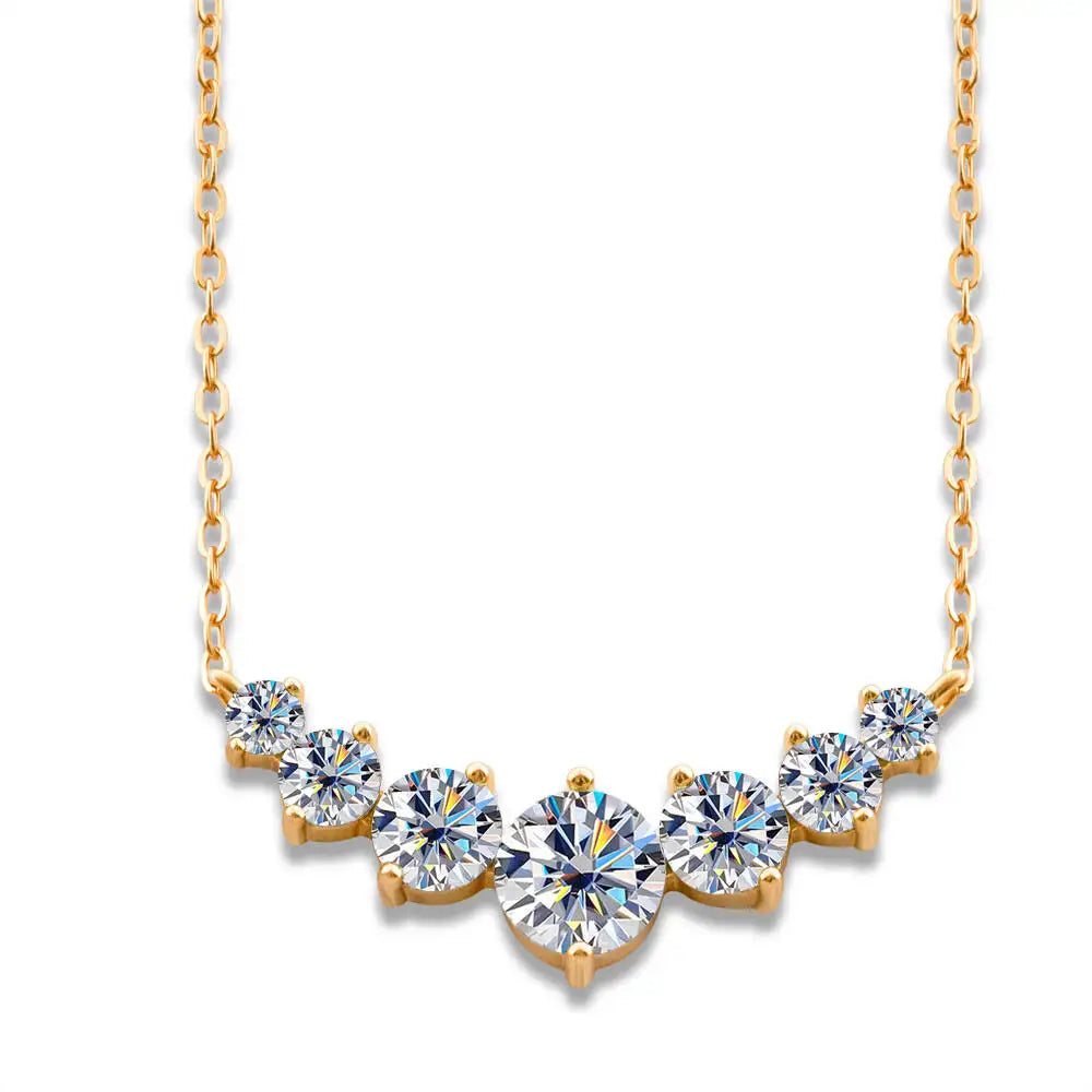 TY 925S Silver Pendant Necklace 1.7/2.8/5ct D Color Moissanite Smile Necklace Fine Jewelry With Certificate Women For Wedding