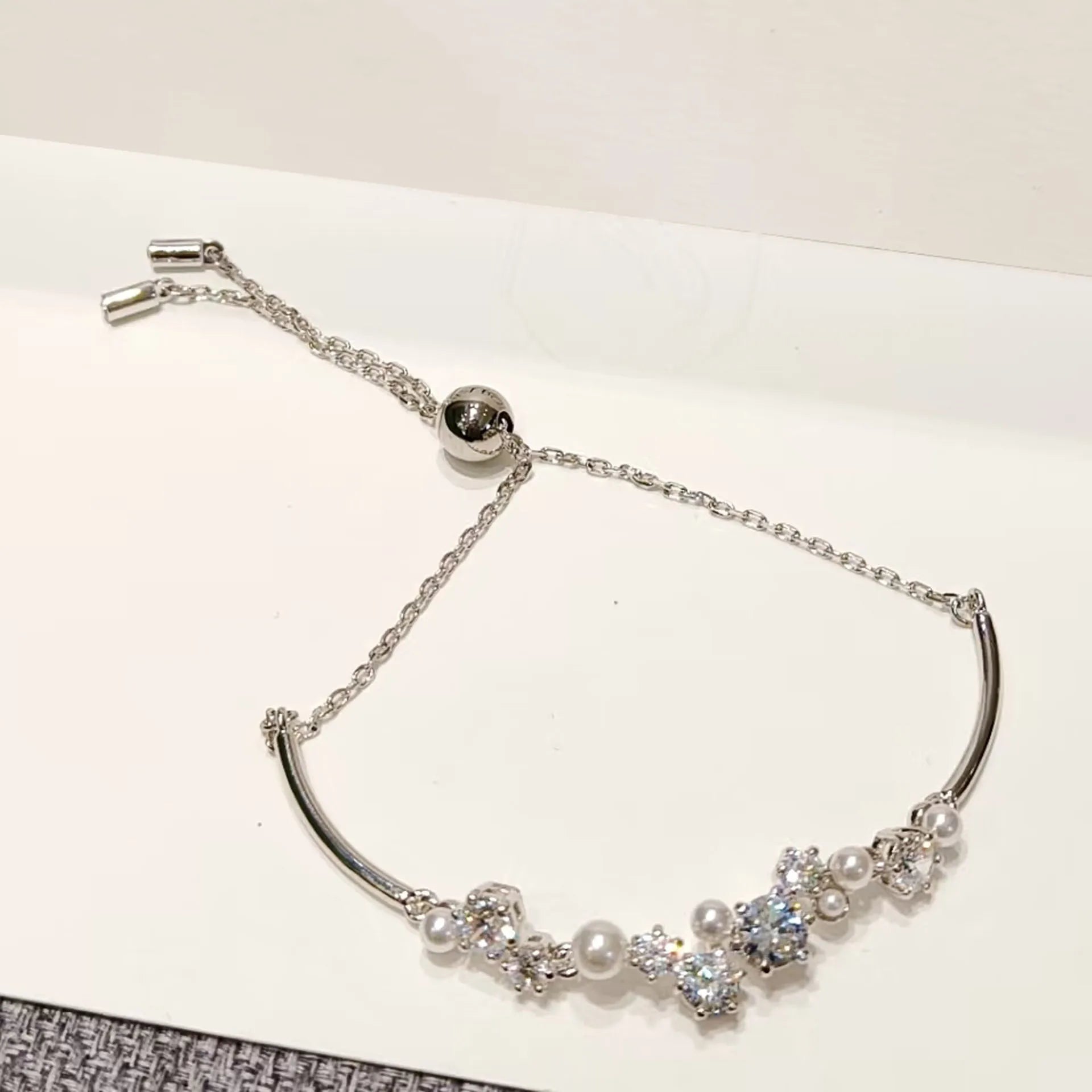 2025 Original Sparkling Crystal with Pearl Fine Jewelry Set Fashion Chain Necklace Earrings Bracelet Ring for Women Wedding Gift