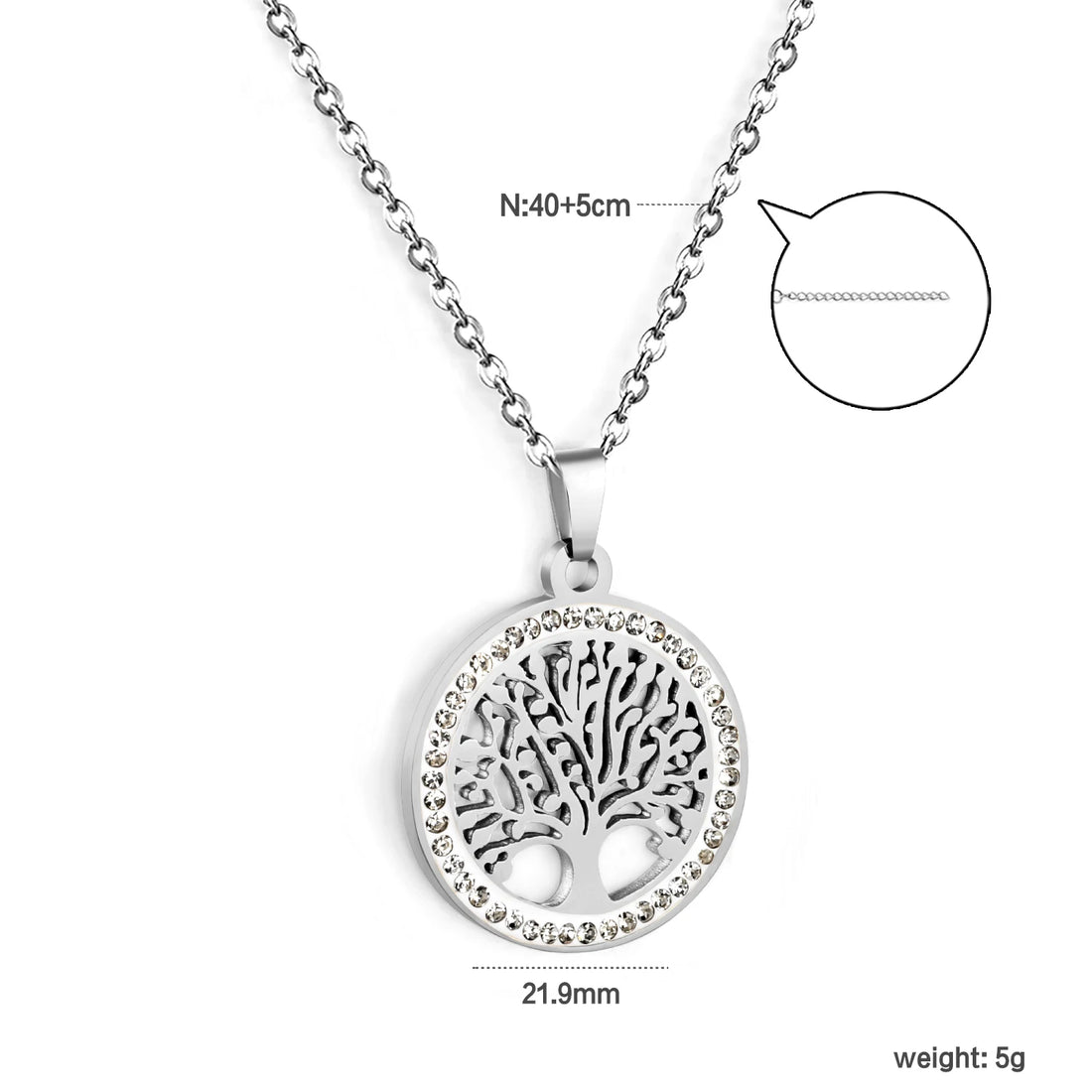 LUXUSTEEL Colorful Water Droplet Women Pendant Necklace Stainless Steel Round Cubic Zirconia Female Chain Necklace Jewelry Gift