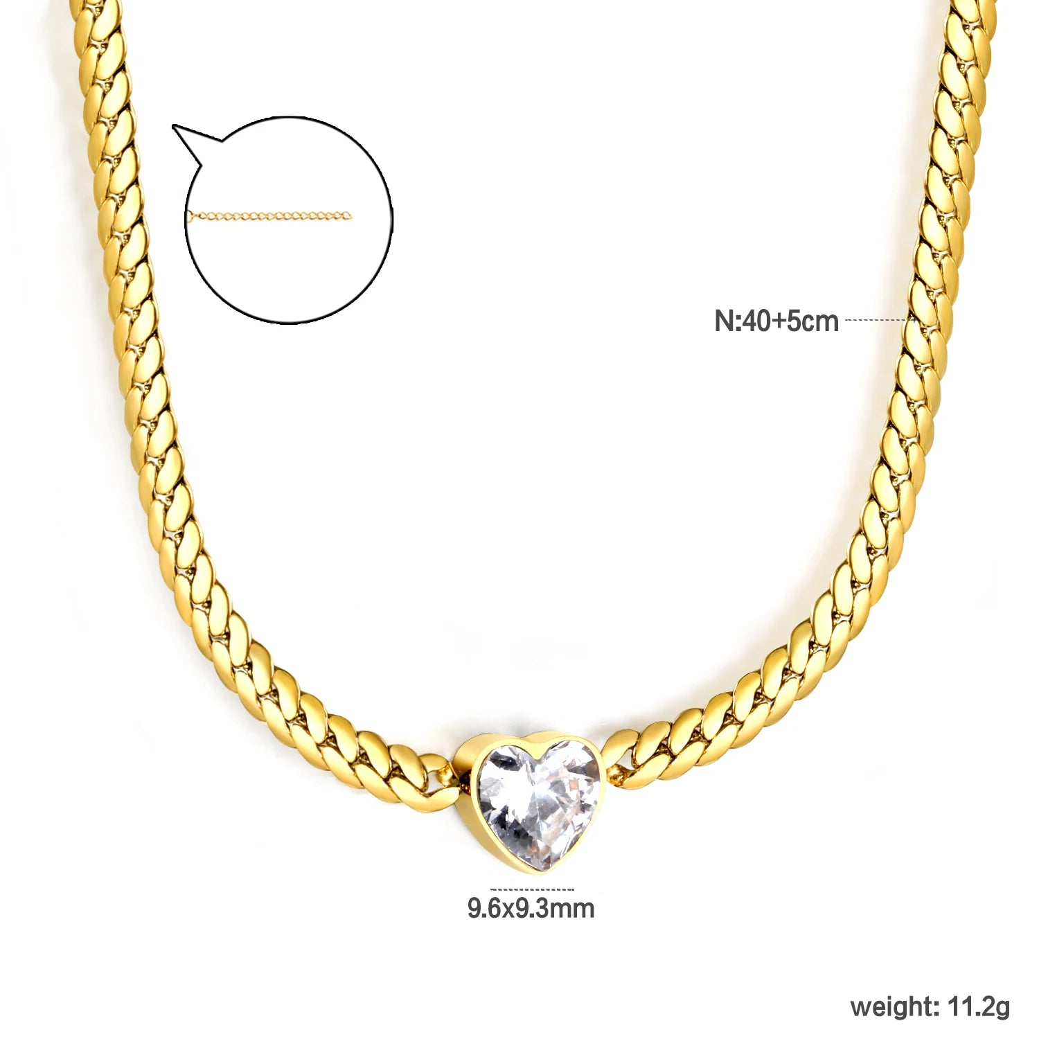 LUXUSTEEL Colorful Water Droplet Women Pendant Necklace Stainless Steel Round Cubic Zirconia Female Chain Necklace Jewelry Gift