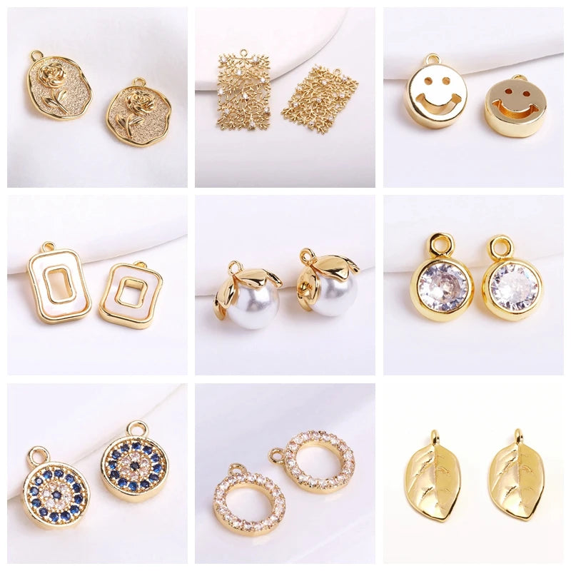4MM 18K Gold Plated Flower Cup Pearl Pendant Mounting Connectors With Cap And Peg For DIY Jewelry Making Accessories Wholesale