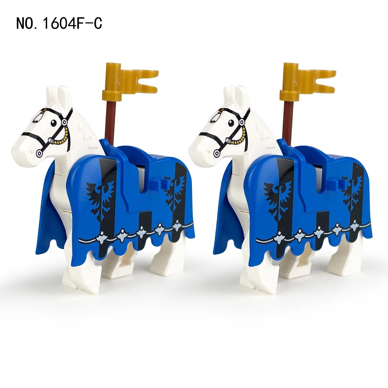 Medieval Military MOC Castle Knight Accessory Building Blocks Warhorse Cape Plush Coat Vest Shield Flag Kit Mini Toy Bricks Gift