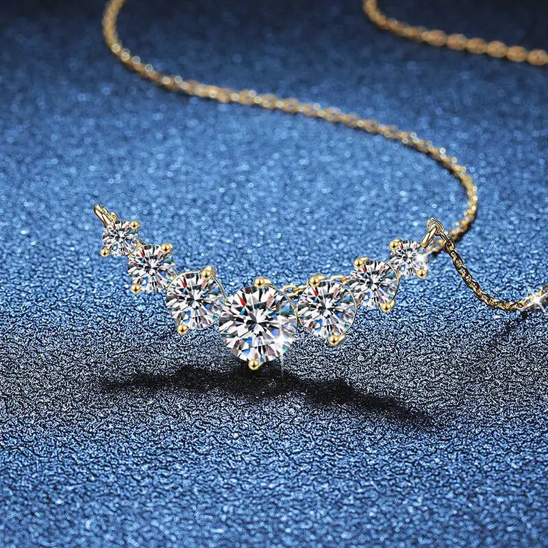 TY 925S Silver Pendant Necklace 1.7/2.8/5ct D Color Moissanite Smile Necklace Fine Jewelry With Certificate Women For Wedding
