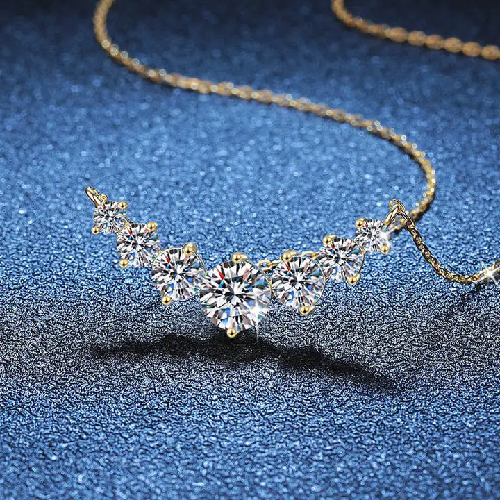 TY 925S Silver Pendant Necklace 1.7/2.8/5ct D Color Moissanite Smile Necklace Fine Jewelry With Certificate Women For Wedding