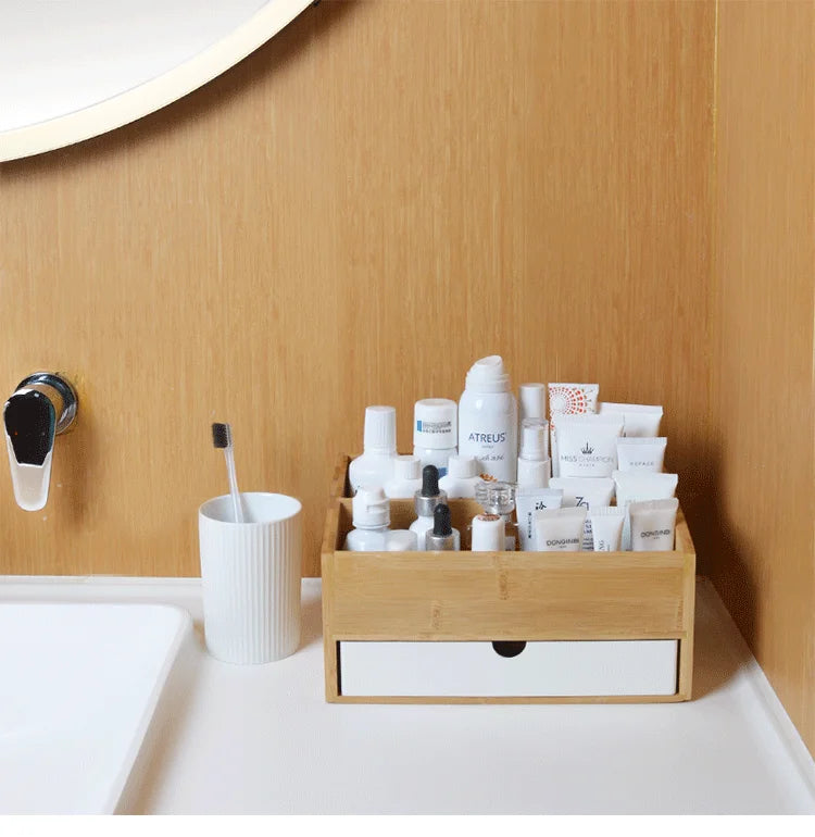 【Zhubai Home】Japanese Desktop Cosmetics Lipstick Jewelry Storage Box Drawer Dressing Table Skin Care Finishing