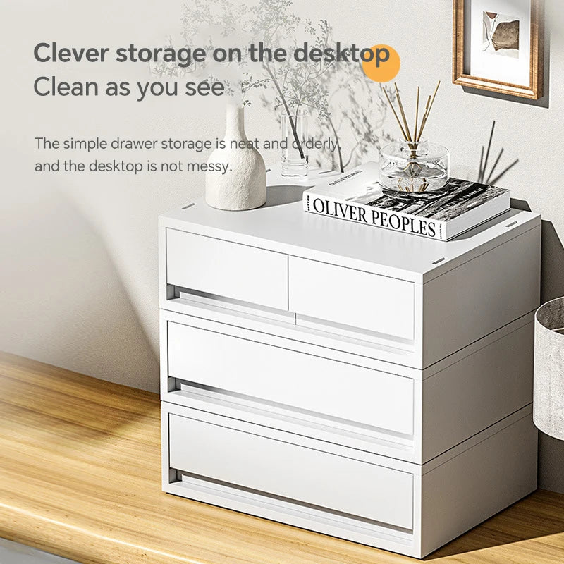 6-Tier Desk Organizer with Drawers Box Office Supplies Jewelry Cosmetics Storage Portable Divider Box Lipstick Skincare Holder