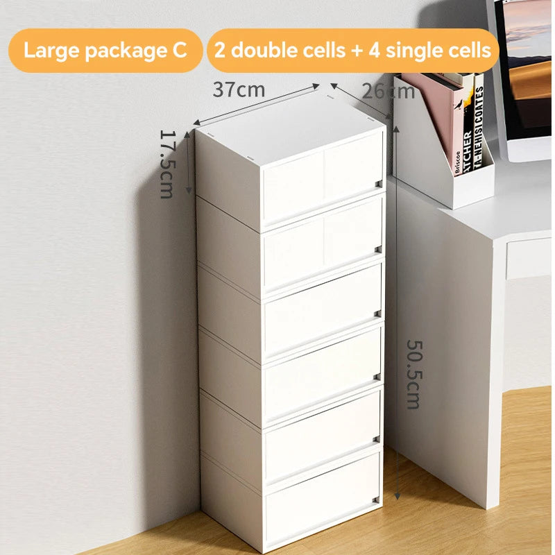 6-Tier Desk Organizer with Drawers Box Office Supplies Jewelry Cosmetics Storage Portable Divider Box Lipstick Skincare Holder