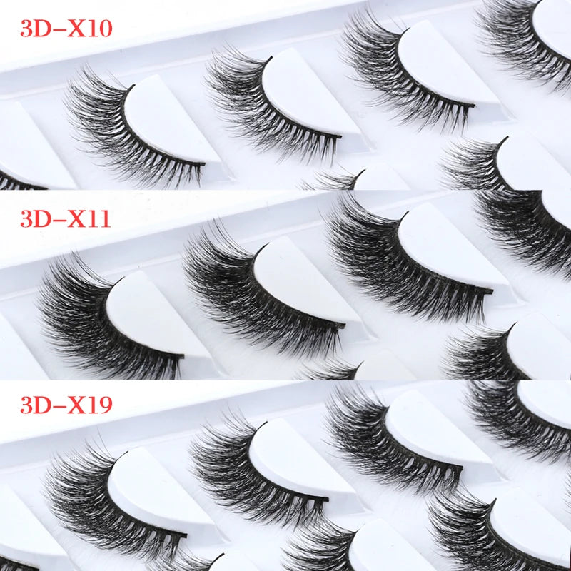 5 Pairs Natural Soft 3D Mink False Eyelashes Handmade Fake Eye Lashes Faux Cils Make Up Beauty Tools Eyelash Extension maquiagem