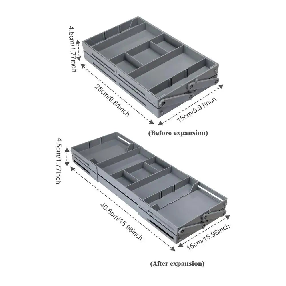 2/3 Tier Adjustable Drawer Organizer Box Trays Make Up Cosmetics Sundries Divider Holder Kitchen Bathroom Closet Jewellery Box