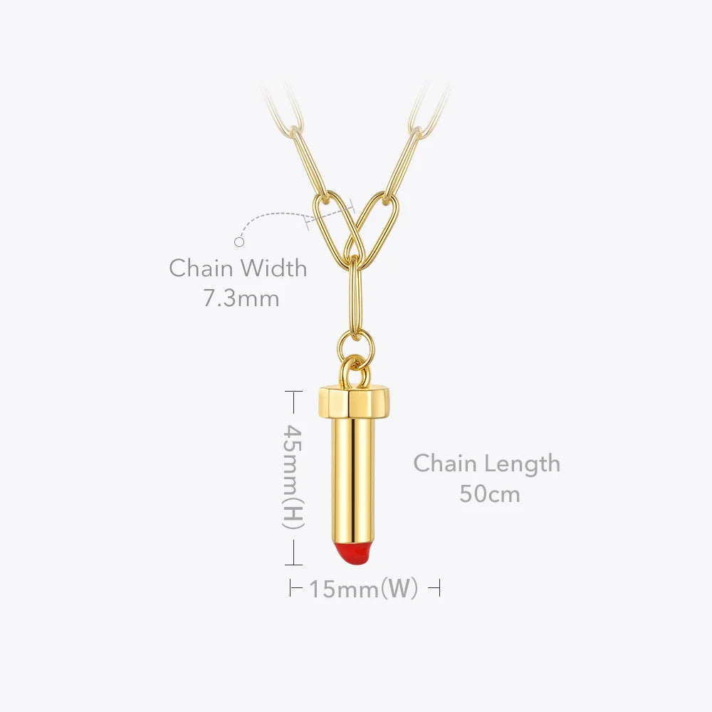 ENFASHION Cute Lipstick Choker Pendant Necklaces For Women Gold Color Necklace 2021 Fashion Jewelry Collar Friends Gift P213199