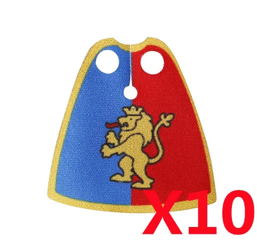Medieval Military MOC Castle Knight Accessory Building Blocks Warhorse Cape Plush Coat Vest Shield Flag Kit Mini Toy Bricks Gift