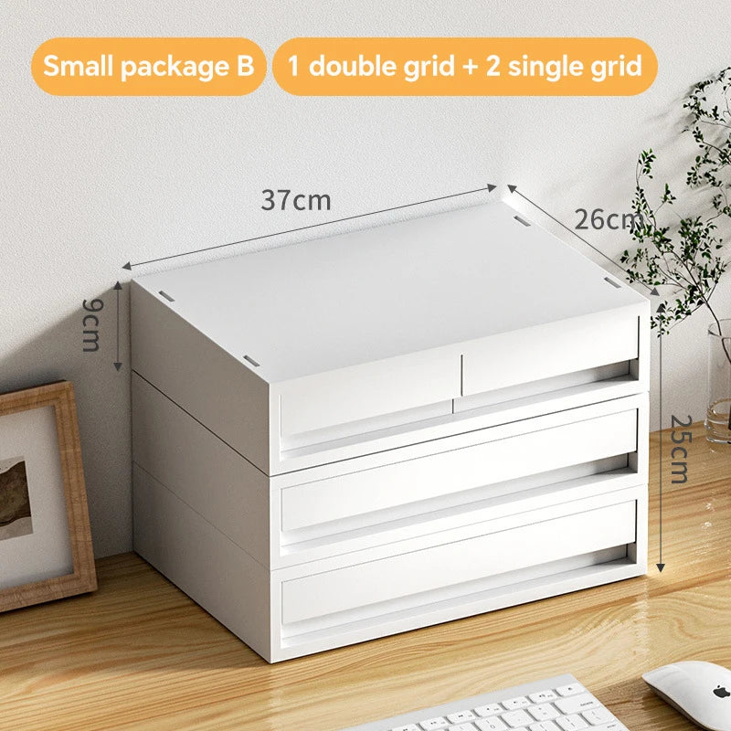 6-Tier Desk Organizer with Drawers Box Office Supplies Jewelry Cosmetics Storage Portable Divider Box Lipstick Skincare Holder