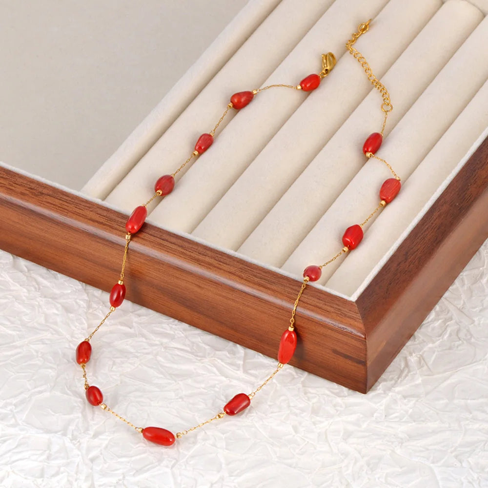 Lokaer Luxury Bling Colorful Cubic Zirconia Chain Necklace for Women CZ Waterproof Stainless Steel Exquisite Jewelry N25087