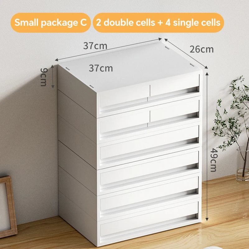 6-Tier Desk Organizer with Drawers Box Office Supplies Jewelry Cosmetics Storage Portable Divider Box Lipstick Skincare Holder