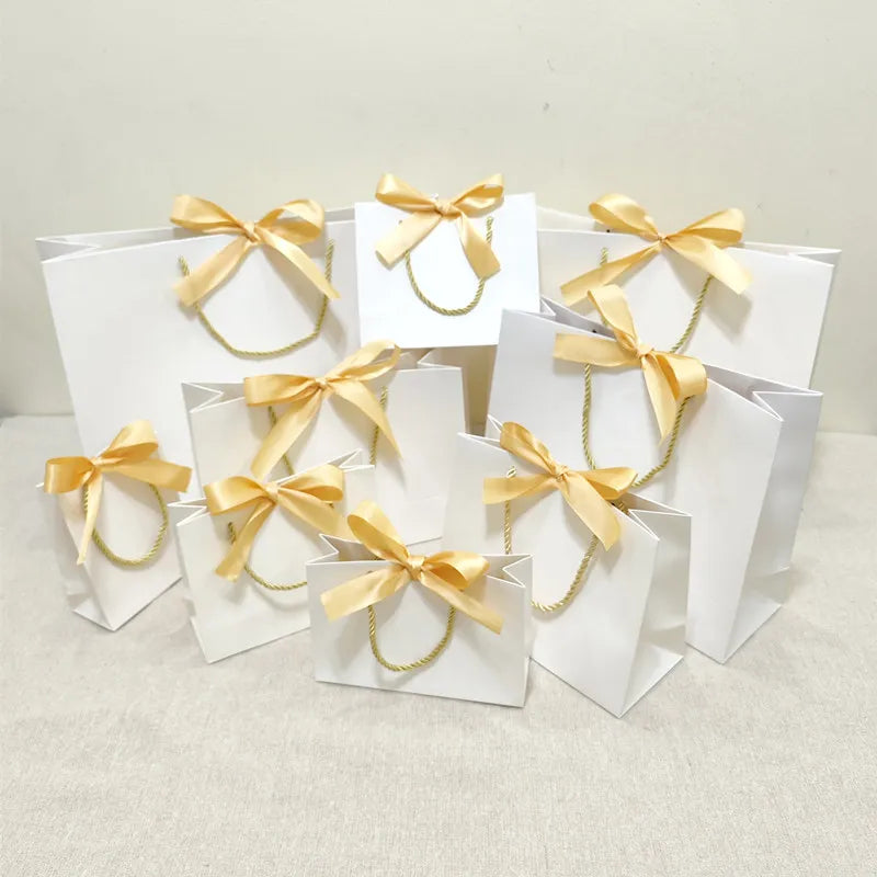 White Gift Bag Jewelry Lipstick Multicolor Bow Ribbon Gift Box Birthday Party / Pajama Wig Graduation Celebration Gift Packaging