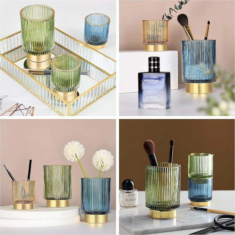 360° Rotating Luxury Makeup Brush Holder Nail Polish Eyebrow Pencil Lipstick Organizer Cosmetic Storage Box Jewelry Container