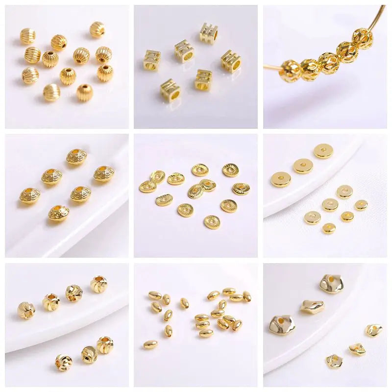 4MM 18K Gold Plated Flower Cup Pearl Pendant Mounting Connectors With Cap And Peg For DIY Jewelry Making Accessories Wholesale