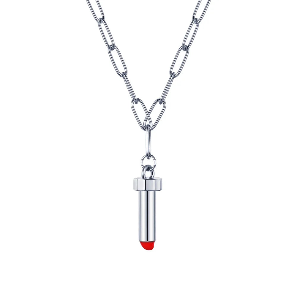 ENFASHION Cute Lipstick Choker Pendant Necklaces For Women Gold Color Necklace 2021 Fashion Jewelry Collar Friends Gift P213199