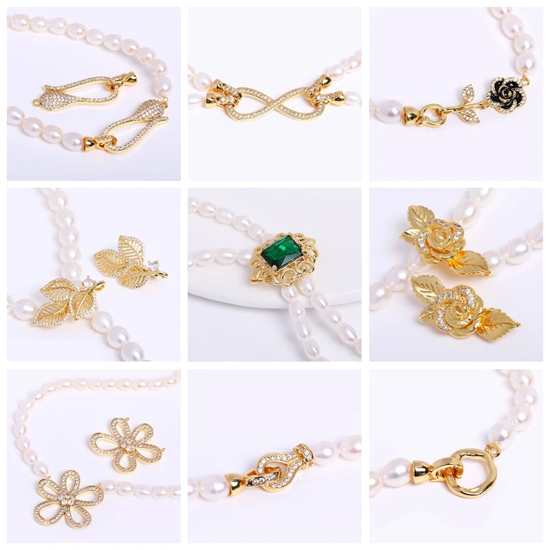 4MM 18K Gold Plated Flower Cup Pearl Pendant Mounting Connectors With Cap And Peg For DIY Jewelry Making Accessories Wholesale