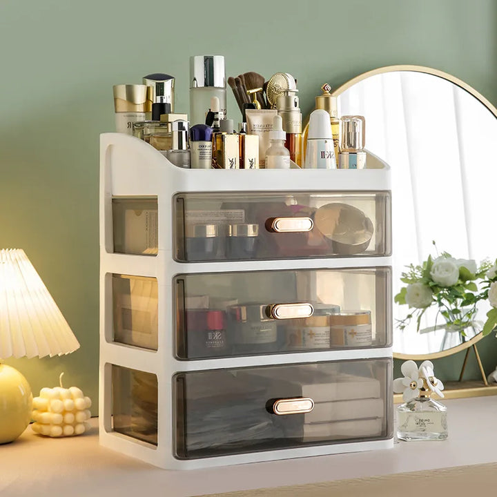 Multi-functional Makeup Organizer Drawer Type Jewelry Container Cosmetic Storage Box Makeup Case Brush Lipstick Holder Skincare